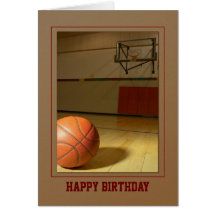 Basketball- Birthday Thank You Any Use Greeting Card
