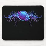 Basketball Butterfly Flower Blue Mousepad