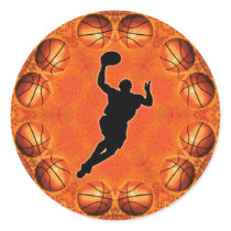 BASKETBALL CIRCLE AND PLAYER STICKERS