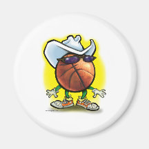 Basketball Cowboy Refrigerator Magnets