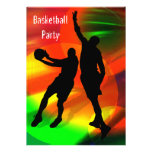 Basketball Duo Bright Court Lights Party Personalized Announcement