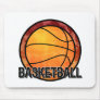 Basketball Emblem Red Orange Mousepad