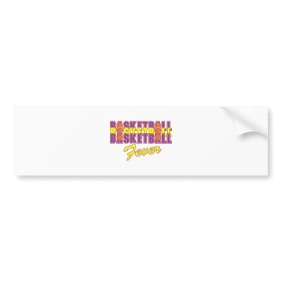 basketball fever purple and gold design bumper sticker by doonidesigns
