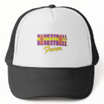 basketball fever purple and gold design mesh hats