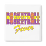 basketball fever purple and gold design fridge magnets