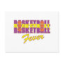 basketball fever purple and gold design postcard