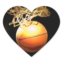 Basketball Heart Sticker