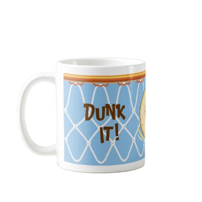 Basketball Hoop Net_on blue_Donut Dunk It! Mug by UCanSayThatAgain