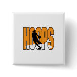 basketball hoops design pinback buttons
