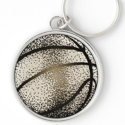 BASKETBALL IN SEPIA KEYCHAIN by SPORTSETC