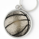 BASKETBALL IN SEPIA keychains