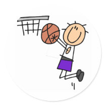 Basketball Jump Shot - Purple Tshirts and Gifts Stickers