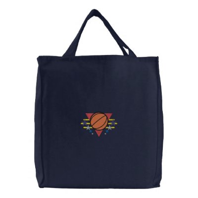 Basketball Logo Embroidered Tote Bag by ZazzleEmbroidery