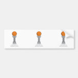 basketball on a pedestal art bumper sticker