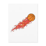basketball on fire postcard