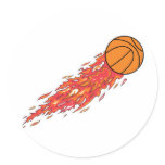 basketball on fire sticker
