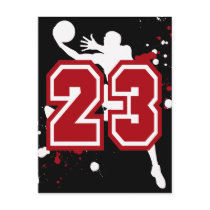 BASKETBALL PLAYER NUMBER 23 POSTCARD