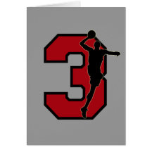 BASKETBALL PLAYER NUMBER 3 GREETING CARD