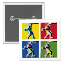 Basketball player pinback buttons