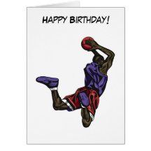 Basketball Player-Slam Dunk Greeting Card