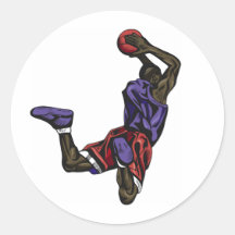 Basketball Player-Slam Dunk Round Stickers