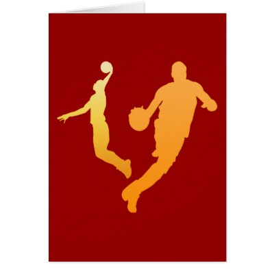 Basketball Players Greeting Card by dgpaulart