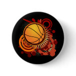 Basketball Punk Circles Red Button
