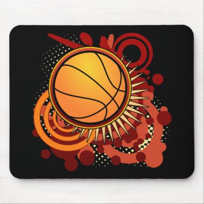 Basketball Punk Circles Red Mousepad by MugUSA