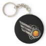 Basketball Retro Stripe Tan Keychain