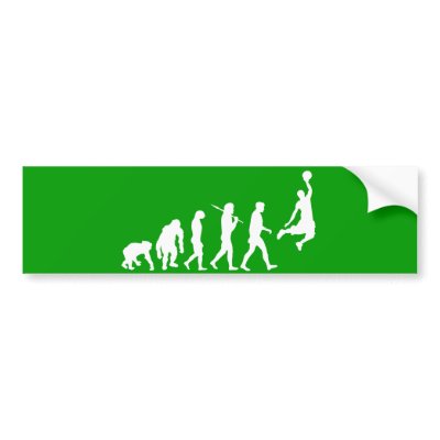 Basketball slam dunk evolution of basketball gift bumper stickers by Funkart