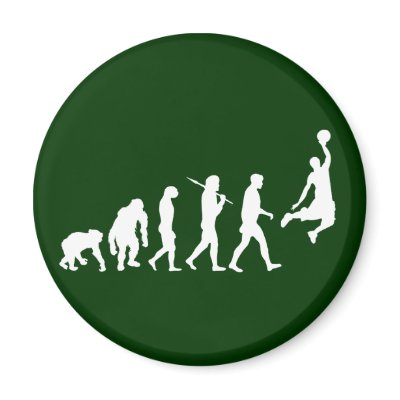 Basketball slam dunk evolution of basketball gift fridge magnets by Funkart