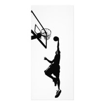 Basketball Slam Dunk Silhouette Customized Rack Card