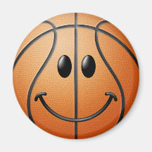 Basketball Smiley Face Fridge Magnet