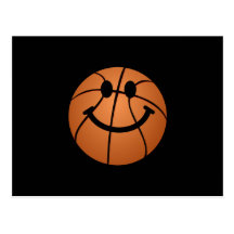 Basketball smiley face post card