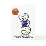 Basketball Snowman Christmas Greeting Card
