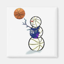 Basketball Snowman Christmas Fridge Magnets