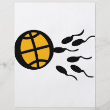 basketball sperm icon full color flyer