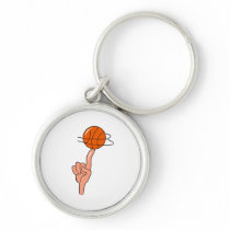 basketball spin on finger graphic keychain