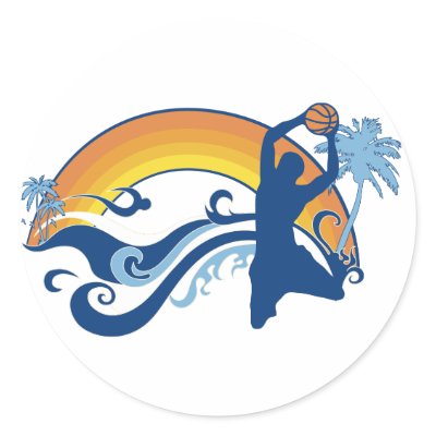 basketball. summersetz. round sticker by asyrum