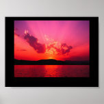 Basketball Sunset Poster