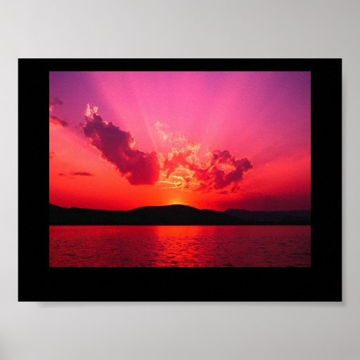 Basketball Sunset Poster