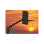 BASKETBALL SUNSET ROUND STICKERS