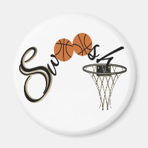 Basketball Swoosh Refrigerator Magnets