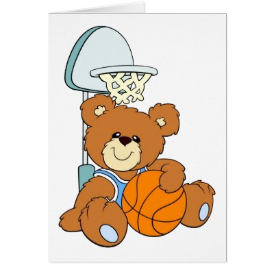 Basketball Teddy Bear Card by MishMoshTees