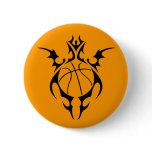 basketball. tribal. pinback button