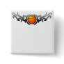 Basketball Tribal Flames Grey Button