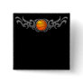 Basketball Tribal Flames Grey Button