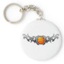 Basketball Tribal Flames Grey Keychain