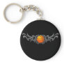 Basketball Tribal Flames Grey Keychain