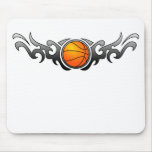 Basketball Tribal Flames Grey Mousepad